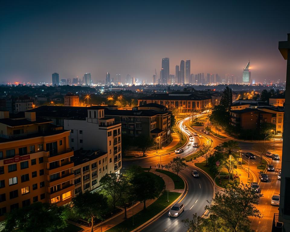 Balanceamento de branco sob poluição luminosa urbana
