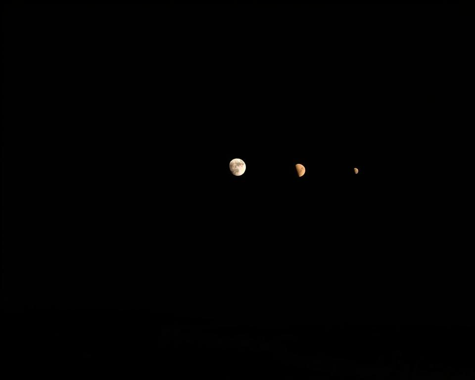 Lua, Marte e Vênus alinhados: fotógrafo captura tríplice rara