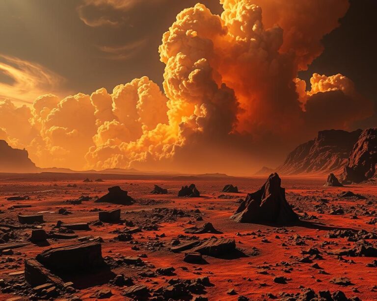 O clima extremo de Vênus: tempestades ácidas e calor insuportável.