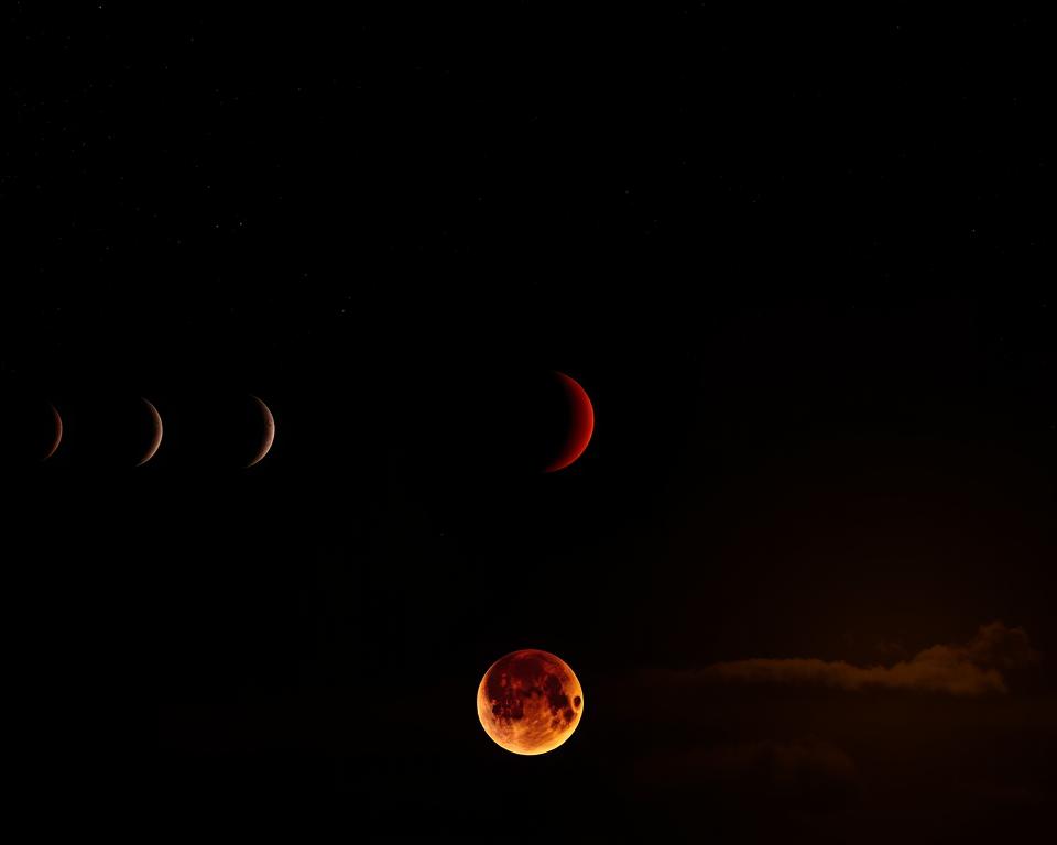 Sequência de eclipse lunar: passos para frames alinhados