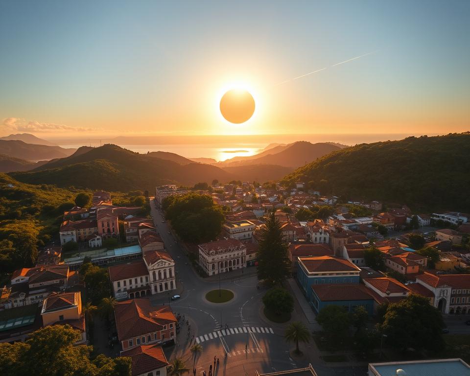 cidades para observação de eclipse