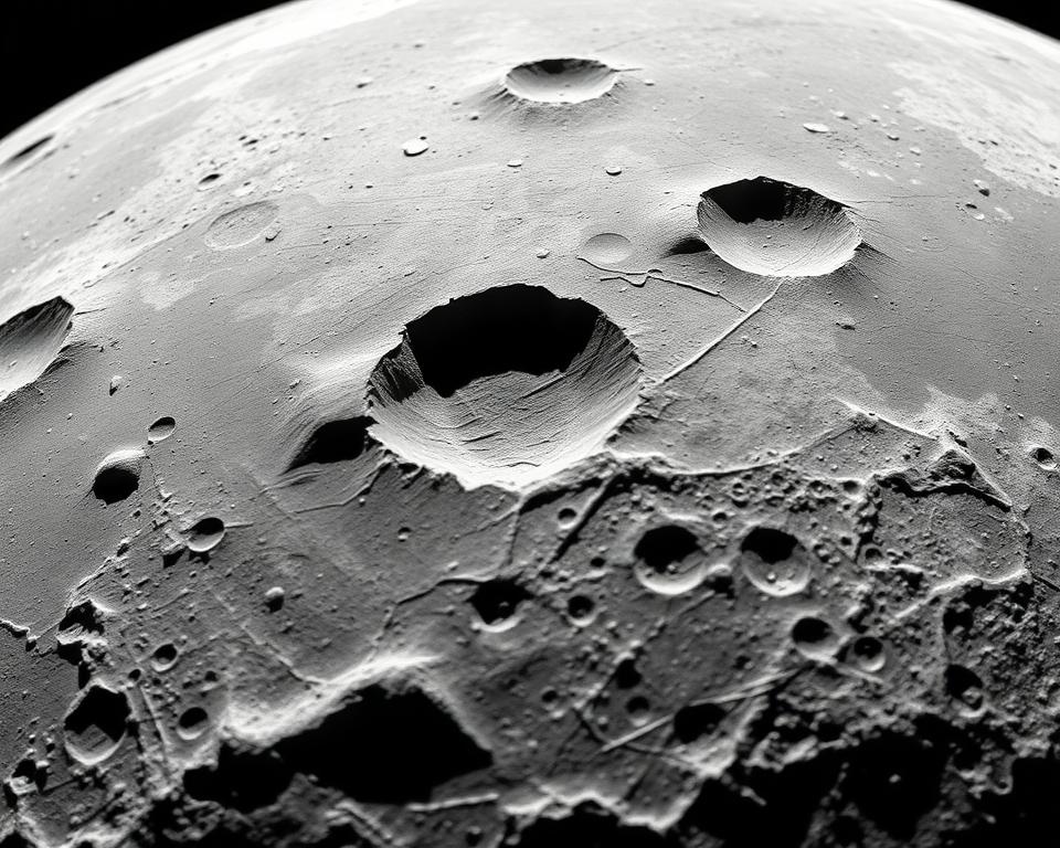 detalhes das crateras lunares