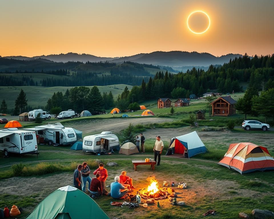opções de hospedagem para eclipses