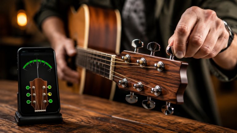 Como afinar violão pelo celular usando aplicativos grátis simples